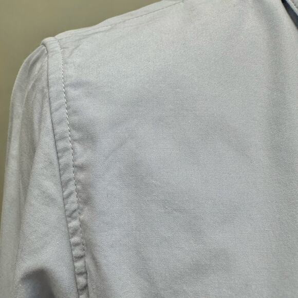 Tome Light Blue Poplin Button-Up Long Sleeve Blouse Open Back Size 2 - Picture 4 of 14